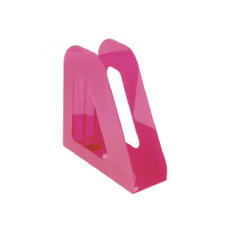 Лоток вертикальный для бумаг СТАММ "Фаворит", ширина 90 мм, розовый, ЛТ724