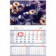 Календарь квартальный 1 бл. на 1 гр. OfficeSpace Mono premium "Пончик & кекс", с бегунком, 2020г.