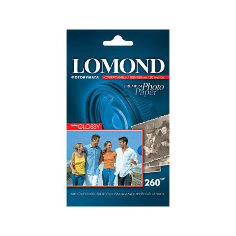 Бумага Lomond суперглянцевая, А4, 260 г/м2, 20 листов