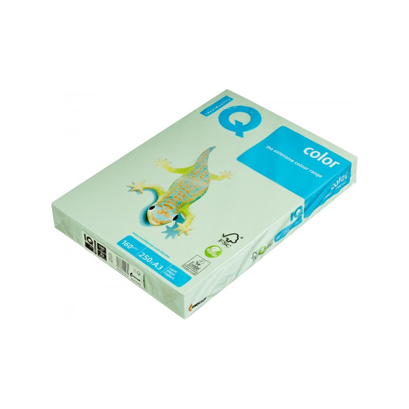 Бумага цветная IQ COLOR А3 160 грамм зеленого цвета пачка 250 листов