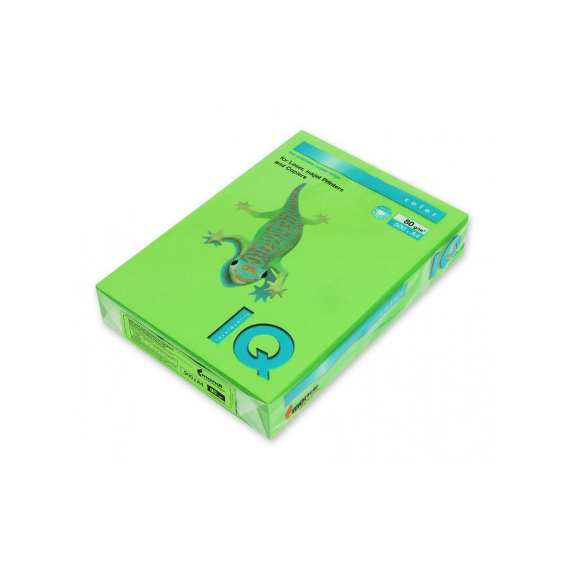 Бумага цветная IQ COLOR А4 80 г MA42-ярко-зеленый пачка 500 листов