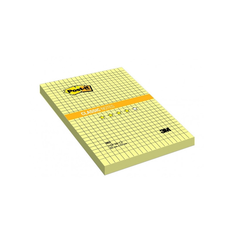 Блок-кубик 3M желтый в клетку 102х152 мм 100 листов Post-it