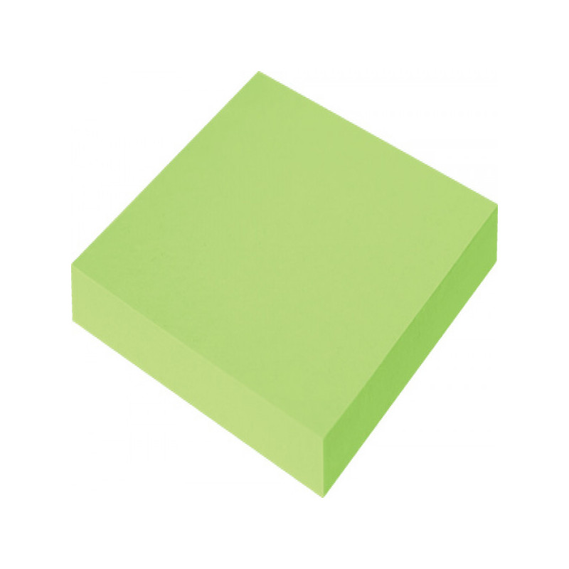 Самоклеящийся блок OFFICE LINE, 76х76, неоново зеленый, 100 листов