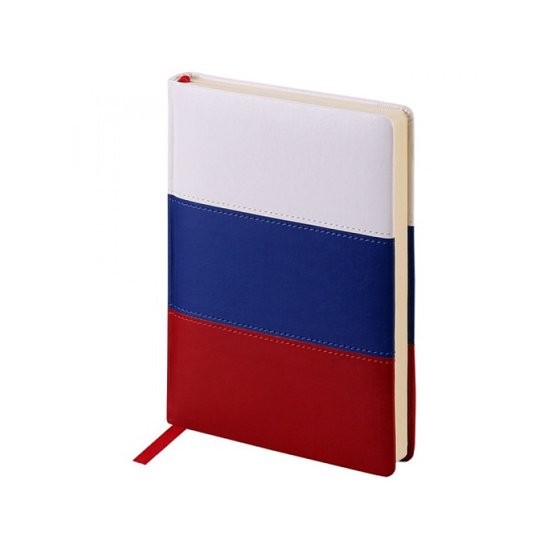Ежедневник недатированный, A5, 160л., кожзам, OfficeSpace "Flag", триколор