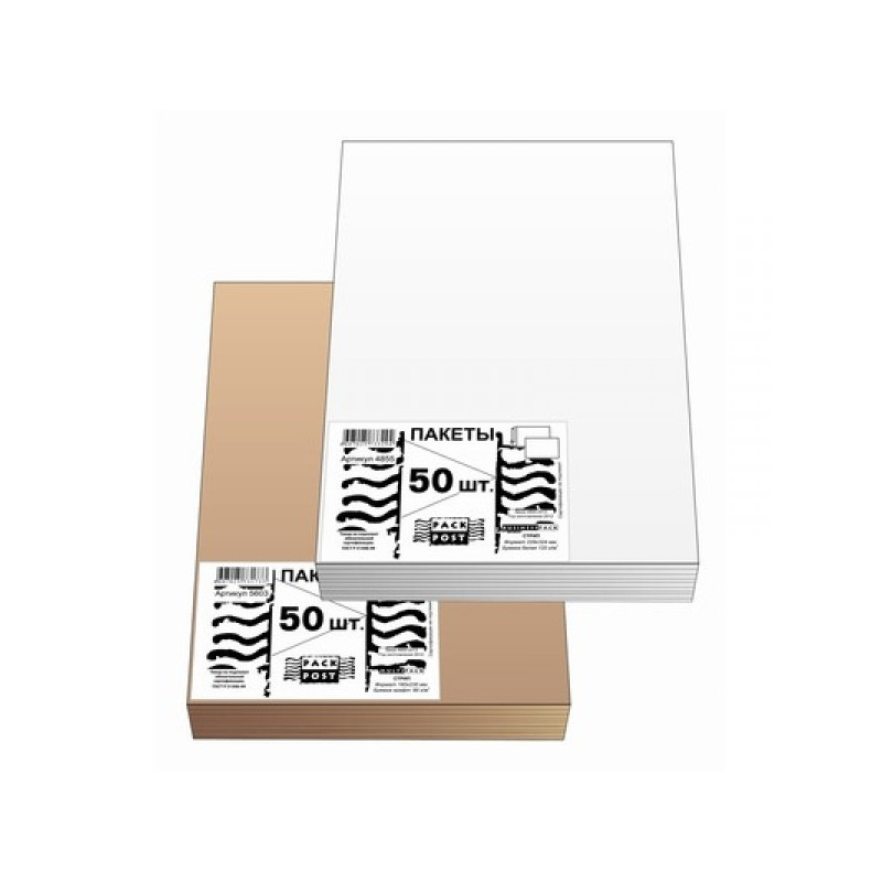Пакет белый E4 стрип Businesspack 300х400 мм 100 г 50 штук в упаковке