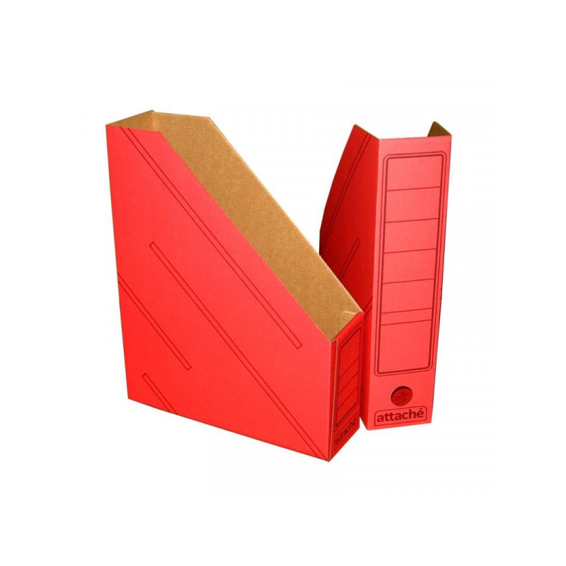 Вертикальный накопитель Attache картонный красный ширина 75 мм 2 штуки в упаковке