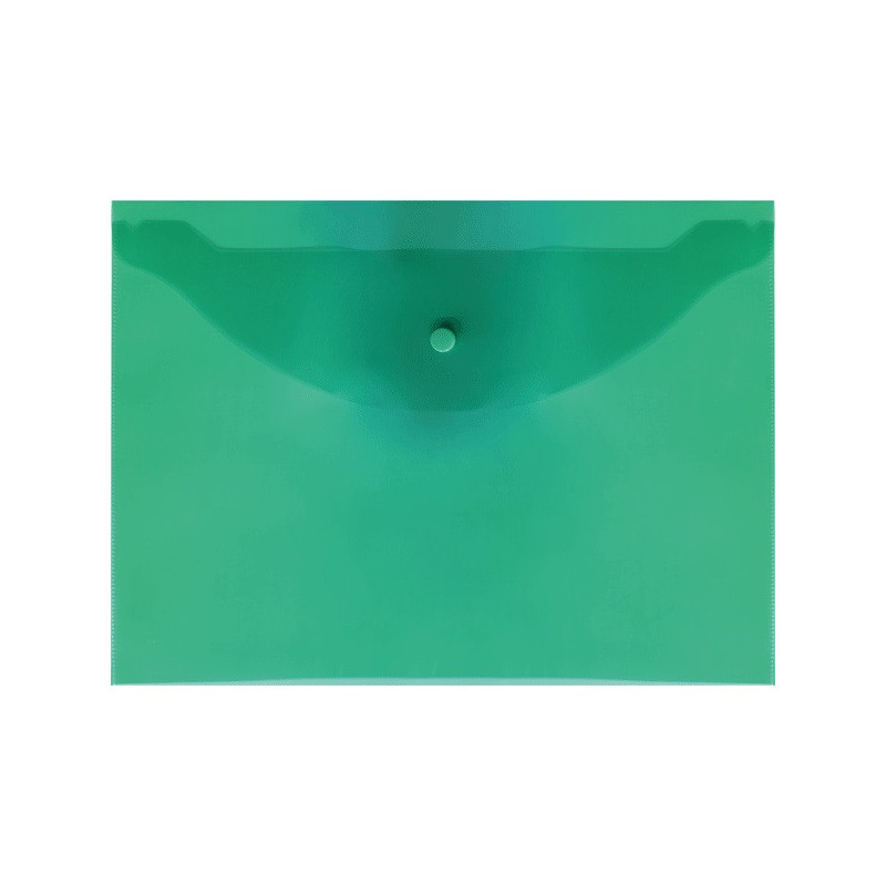 Папка-конверт на кнопке Attomex  А4, 120мкм, зеленая