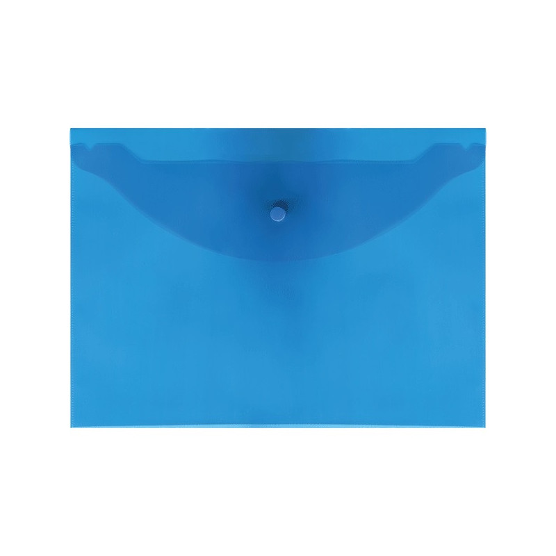 Папка-конверт на кнопке Attomex А4, 120мкм, синяя
