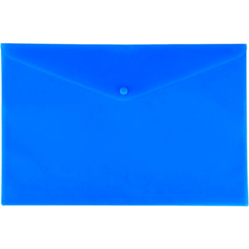 Папка-конверт на кнопке, А4, 180мкм, пластик, синяя, Lamark