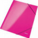 Папка на резинках Leitz Wow А4 картонная розовая 240 г/кв.м до 250 листов