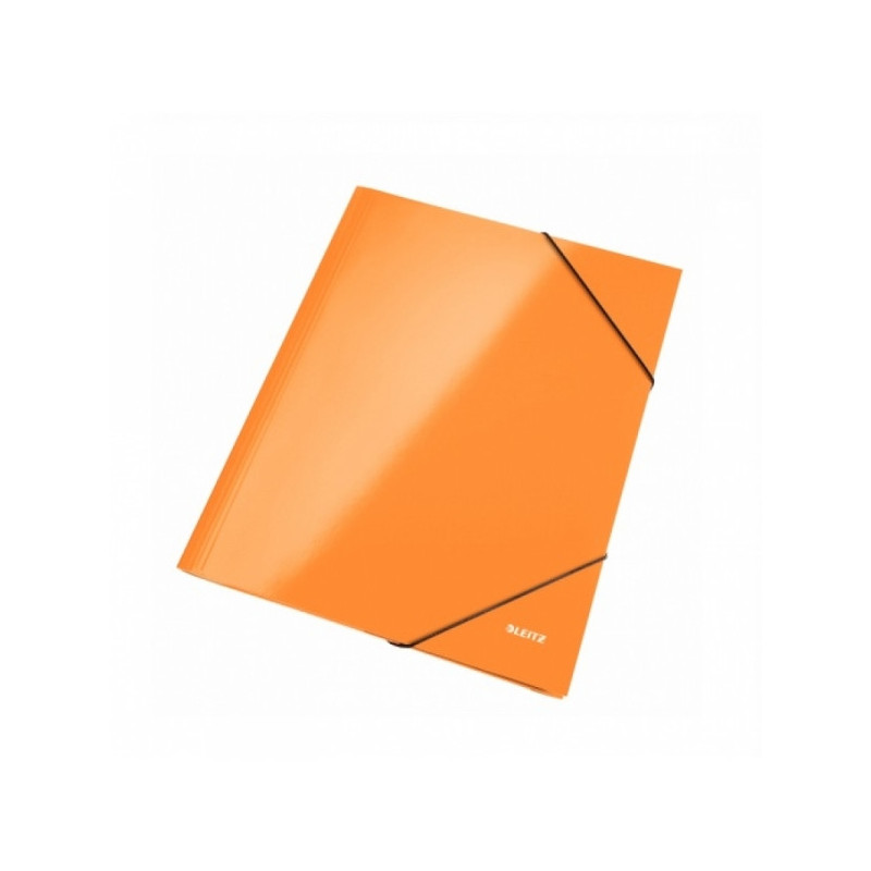 Папка на резинках Leitz Wow А4 картонная оранжевая 240 г/кв.м до 250 листов
