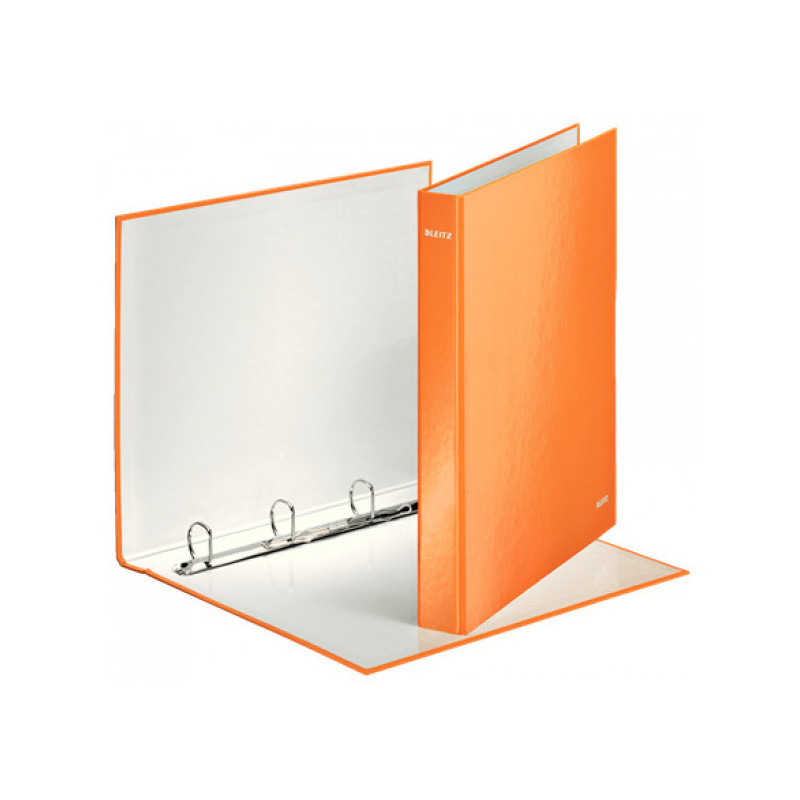 Папка на 4-х D-кольцах Leitz WOW ламинированный картон 25 мм оранжевый глянец