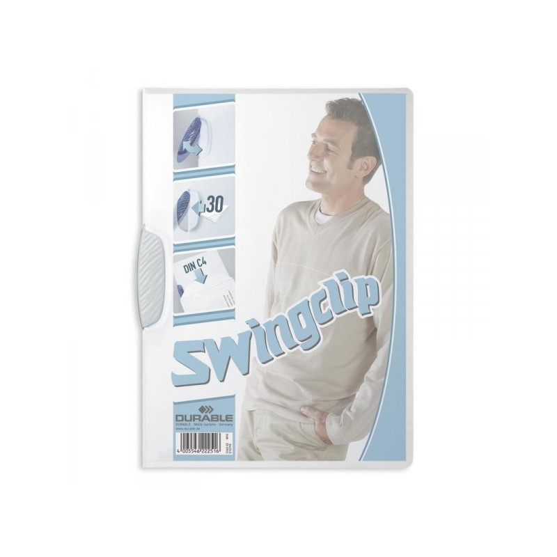 Папка для брошюровки Durable Swingclip с белым клипом А4 до 30 листов