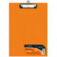 Папка-планшет, б/крышки, А4, верхний зажим, картон/ПВХ, 2мм оранжевая Lamark