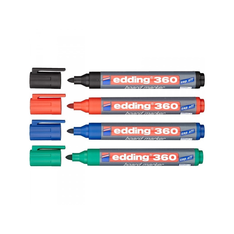 Набор маркеров для досок Edding e-360 cap off 1,5-3 мм 4 штуки