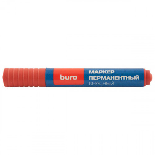 Маркер перманентный Buro 048001102 круглый наконечник, красный (толщина линии 2мм)