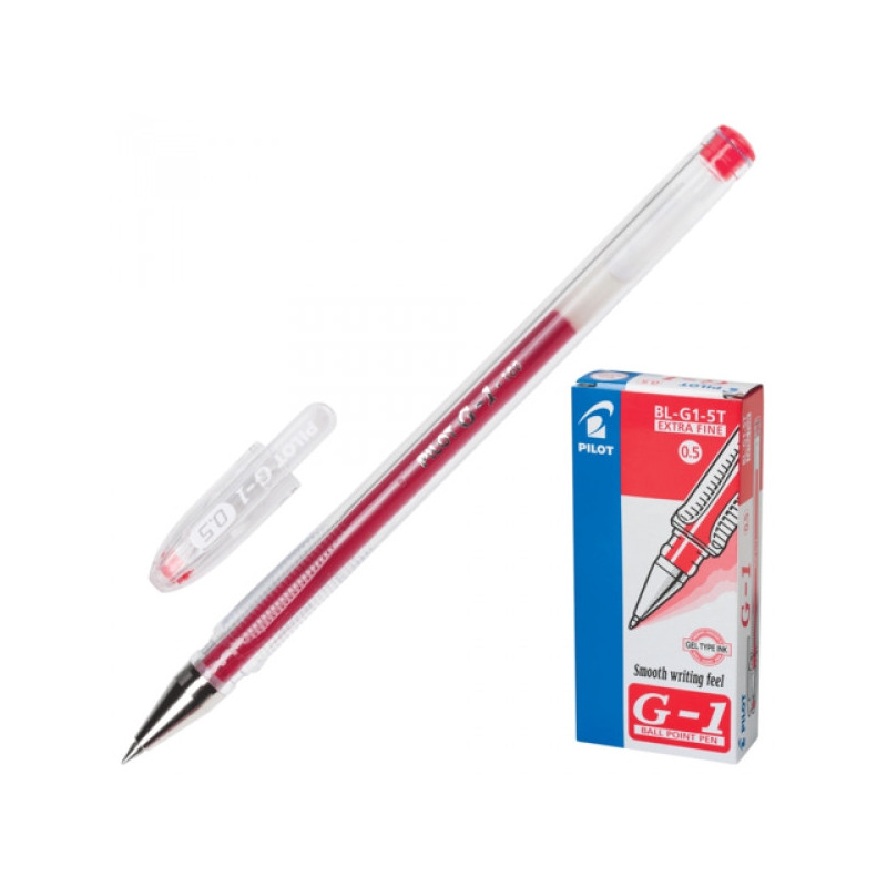 Ручка гелевая Pilot BL-G1-5T красная с толщиной линии 0,3 мм