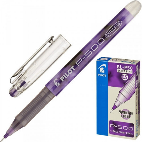 Ручка гелевая Pilot P-500 фиолетовая с толщиной линии 0.3 мм