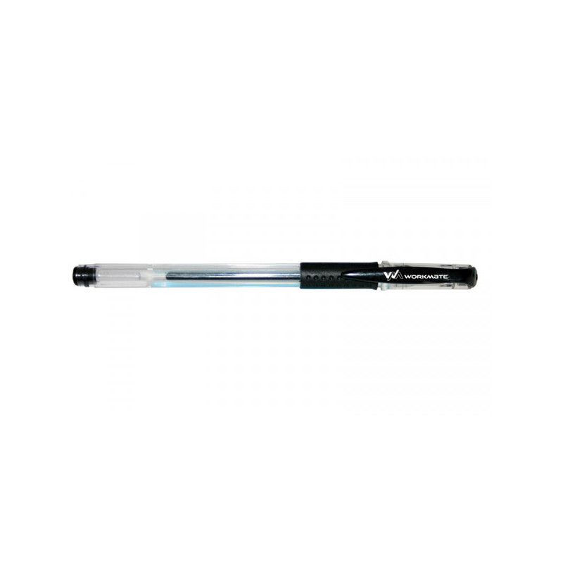 Ручка гелевая с резиновой манжеткой, 0,5 мм, черная, WORKMATE U-Save