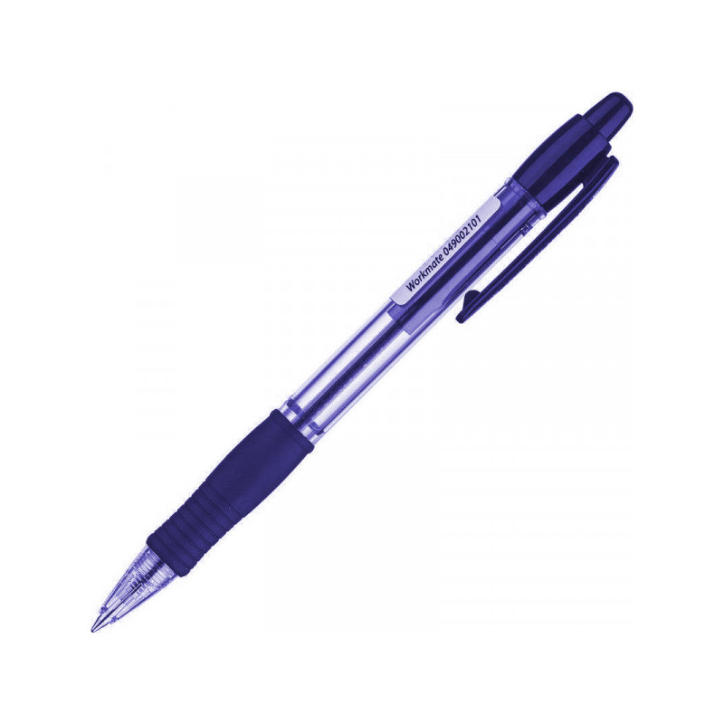 Ручка гелевая автоматическая с резиновой манжеткой, 0,7 мм, синяя, ш/к на корпусе