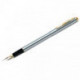 Ручка перьевая Berlingo "Velvet Prestige" синяя, 0,8мм, корпус хром/золото, пластик. футляр