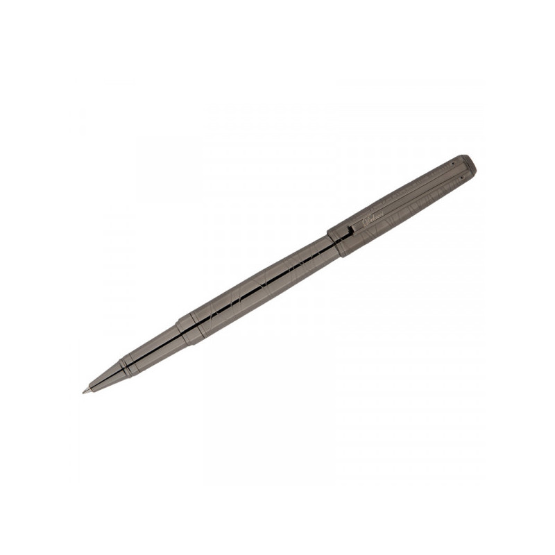 Ручка-роллер Delucci "Mistico", черная, 0,6мм, корпус оружейный металл, подар.уп.