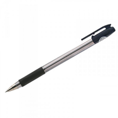Ручка шариковая Pilot BPS-GP-EF черная с резиновой манжеткой с толщиной линии 0.25 мм
