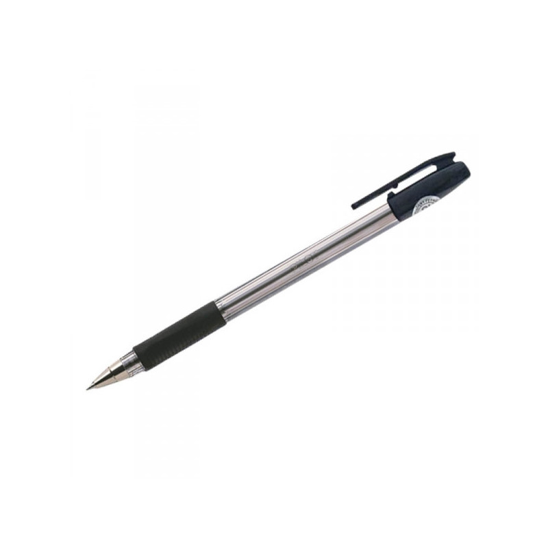 Ручка шариковая Pilot BPS-GP-EF черная с резиновой манжеткой с толщиной линии 0.25 мм