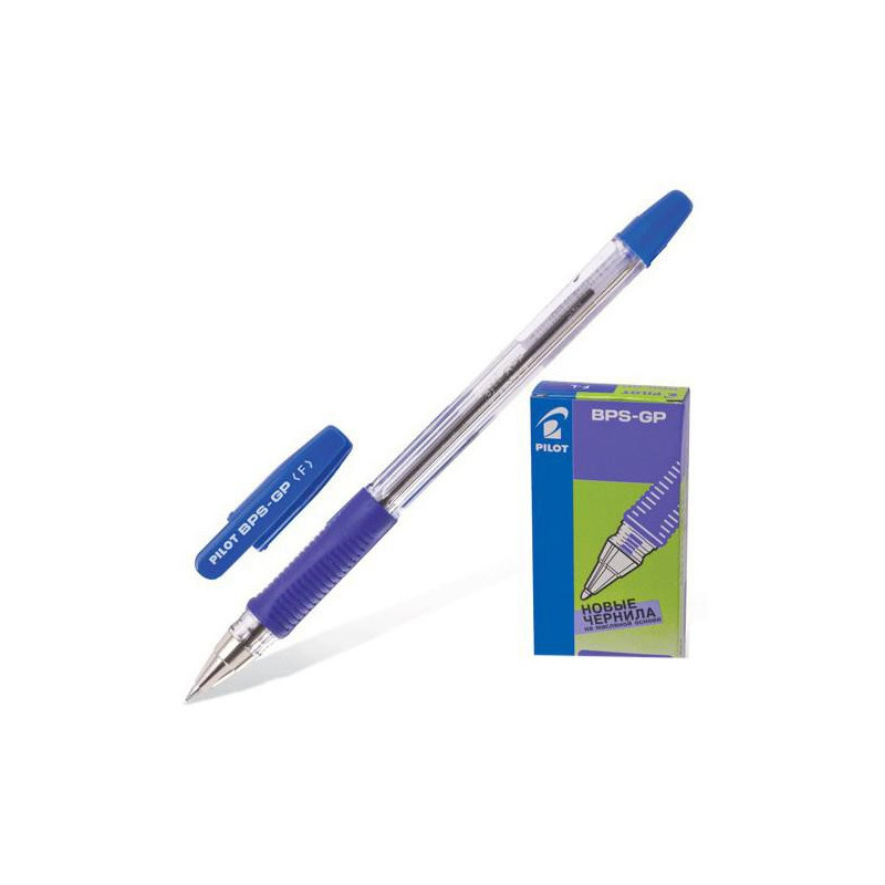 Ручка шариковая Pilot BPS-GP-EF синяя с резиновой манжеткой с толщиной линии 0.25 мм
