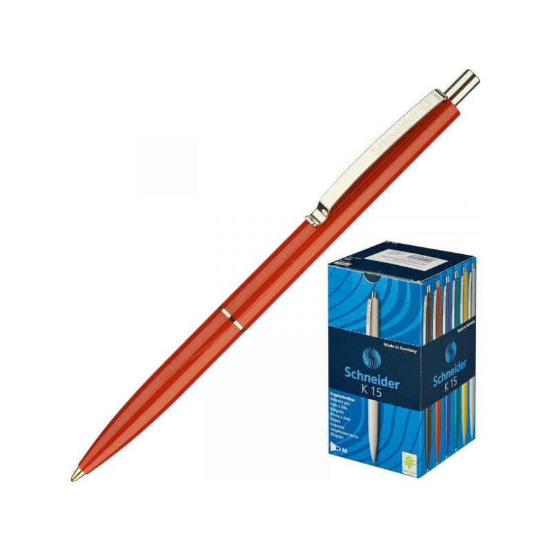 Ручка шариковая SCHNEIDER K15 корпус красный/стержень синий 0,5 мм Германия