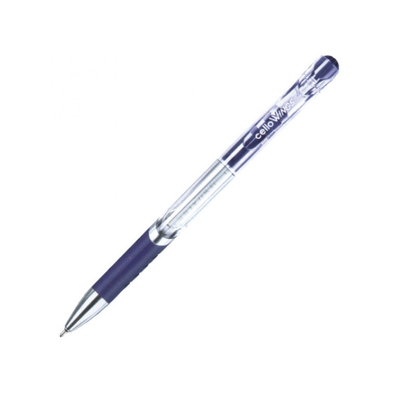 Ручка шариковая Cello WINGS автоматическая 0,7мм синяя с резиновой манжеткой