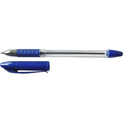 Ручка шариковая синяя, манжетка, 0,7 мм, корпус прозрачный, DOLCE COSTO