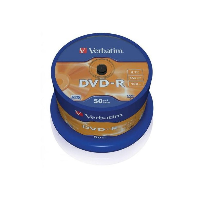 Носители информации Verbatim DVD-R 4,7Gb 16х Cake 50 штук