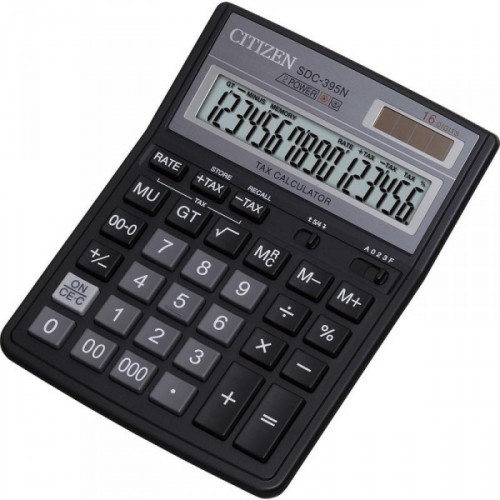 Калькулятор настольный Citizen SDC-395 N 16-разрядный черный