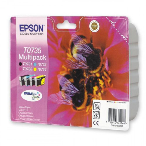 Набор картриджей струйных Epson T0735 C13T10554A10/EPT07354 CMYK 4 цвета оригинальные