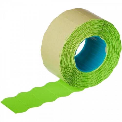 Этикет-лента 26х12 мм зеленая волна 1000 штук/рулон 10 рулонов/упаковка
