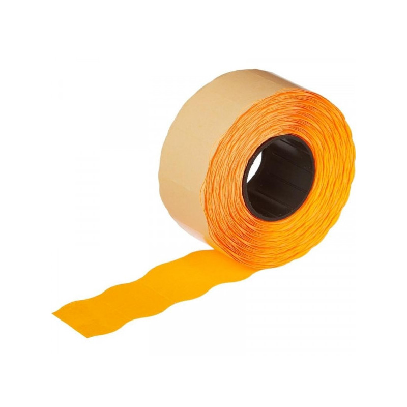 Этикет-лента 26х16 мм оранжевая волна 1000 штук/рулон 10 рулонов/упаковка