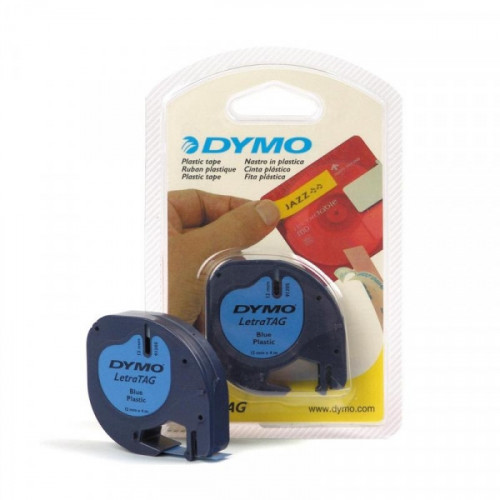 Картридж к Label принтеру DYMO LETRA TAG 12 мм х 4 м черный шрифт/голубая лента пластик