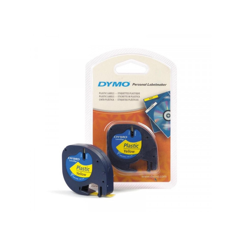 Картридж к Label принтеру DYMO LETRA TAG 12 мм х 4 м черный шрифт/желтая лента пластик