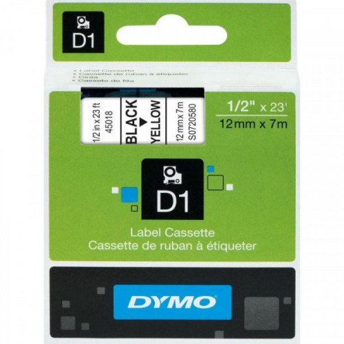 Картридж к принтеру DYMO LM150 и LP350 12 мм х 7 м черный/желтый пластик