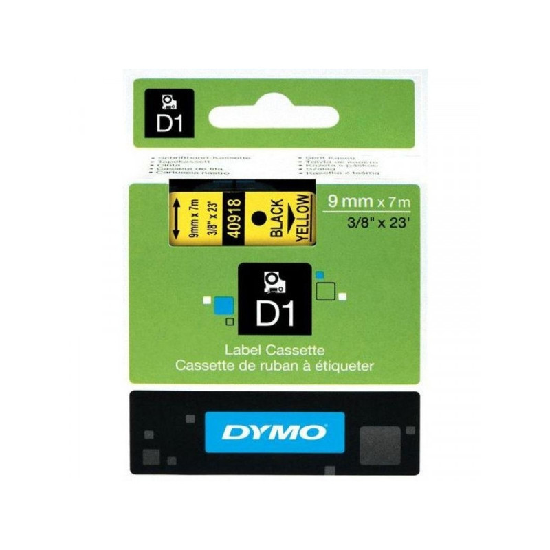Картридж к принтеру DYMO LM150 и LP350 9 мм х 7 м черный/желтый пластик