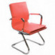 Кресло Бюрократ Ch-993-Low-V red красный искусственная кожа низкая спинка полозья хром