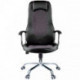 Кресло руководителя Helmi HL-E93 "Fitness", экокожа черная/ткань S серая, хром, мех. качания "Люкс"