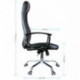 Кресло руководителя Helmi HL-E93 "Fitness", экокожа черная/ткань S синяя, хром, мех. качания "Люкс"
