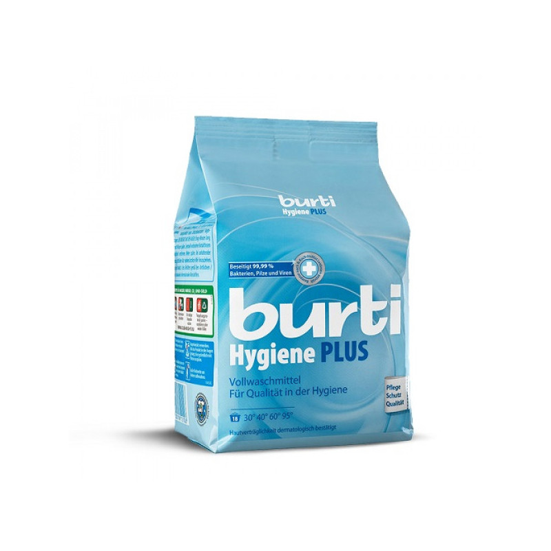 Стиральный порошок BURTI Hygiene Plus для белого белья с дезинфицирующим эффектом 1,1 кг