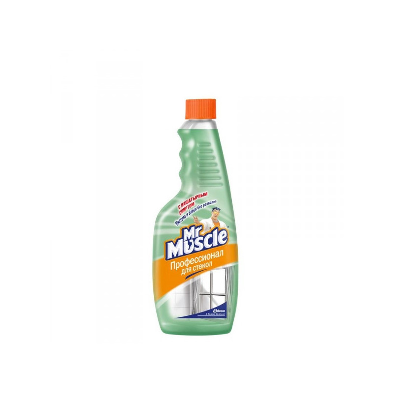 Средство для мытья стекол «Мистер Мускул» с нашатырным спиртом 500 мл запасной флакон