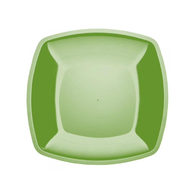 Тарелка одноразовая пластиковая салатовая с размером 180 мм 6 штук в упаковке