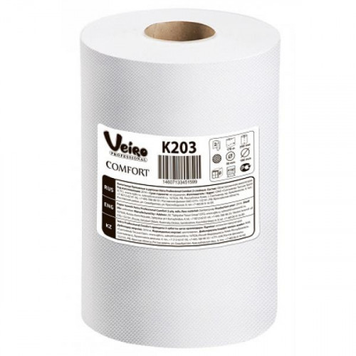 Полотенца бумажные Veiro Professional Comfort-МАТИК белые 2-слойные 6 рулонов по 170 м
