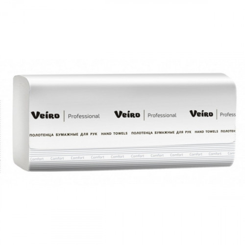 Полотенца бумажные Veiro Professional Comfort 2-слойные Z-сложение 21 пачка по 200 листов