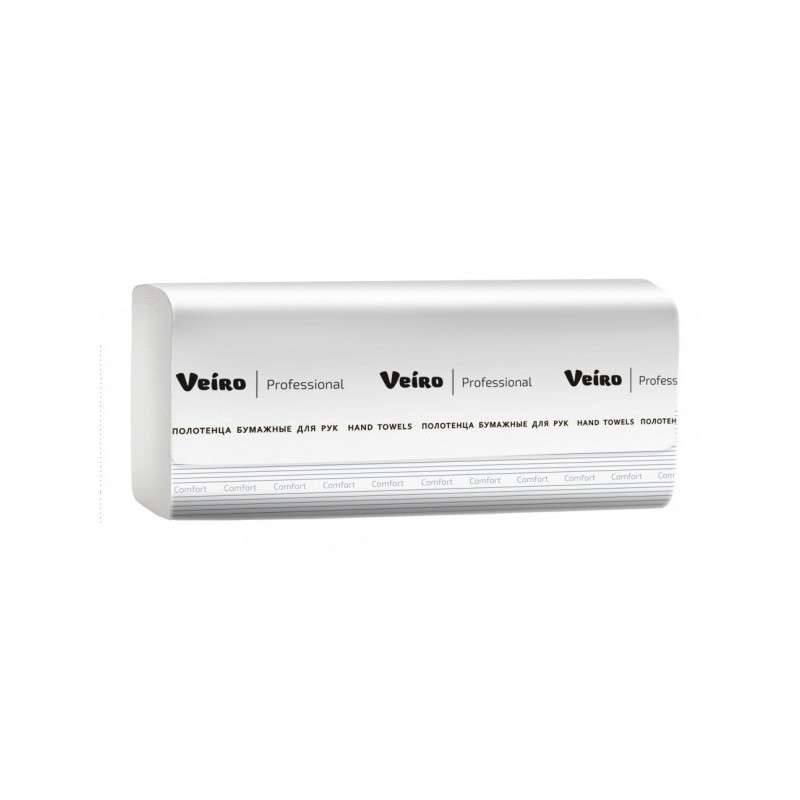 Полотенца бумажные Veiro Professional Comfort 2-слойные Z-сложение 21 пачка по 200 листов